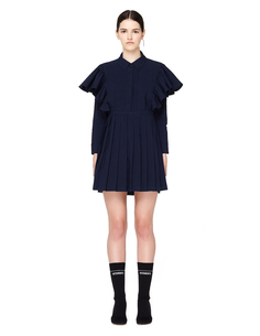 Синее мини-платье с рюшами Vetements