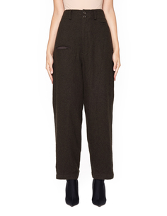 Шерстяные брюки цвета хаки Ys