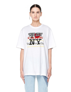Белая футболка с принтом New York Tourist Vetements