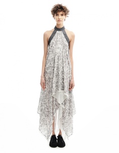 Платье из хлопка и шелка Gareth Pugh