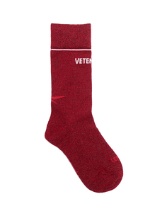 Красные носки с люрексом Vetements