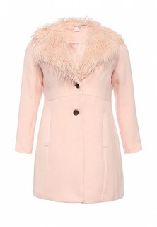 Пальто LOST INK CURVE COAT WITH FUR COLLAR