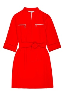 Красное платье с поясом Claudie Pierlot