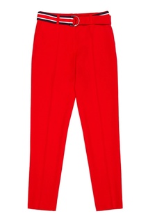 Красные брюки с контрастным поясом Claudie Pierlot