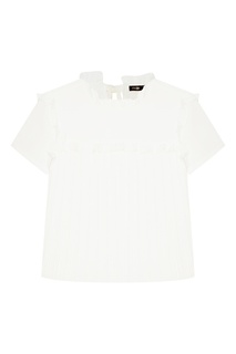 Белая блузка с рюшами и плиссировкой Maje