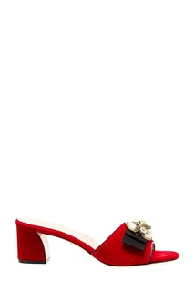 Красные бархатные мюли Gucci