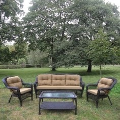 Комплект плетеный для отдыха с подушками Afina garden LV216 brown/beige