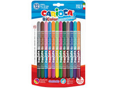 Фломастеры двусторонние Carioca Bi-Color 24 цвета 12 шт 42265 / 262570