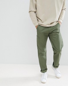 Зеленые саржевые брюки-карго Farah - Зеленый
