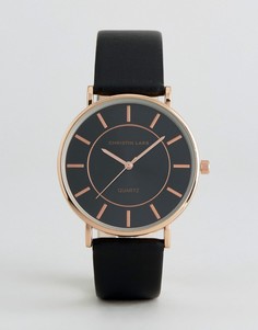 Часы с корпусом цвета розового золота и черным ремешком Christin Lars - Черный