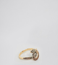 Позолоченное серебряное кольцо с отделкой в виде змеи Rock N Rose - Золотой