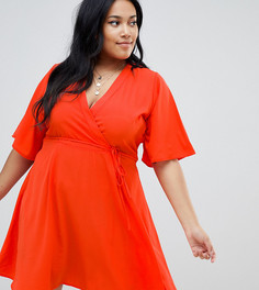 Платье с запахом и завязкой Glamorous Curve - Оранжевый