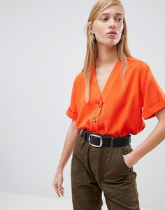 Свободная рубашка на пуговицах New Look - Оранжевый