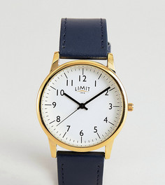 Золотистые часы с темно-синим ремешком из искусственной кожи Limit эксклюзивно для ASOS 38 мм - Темно-синий