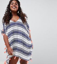 Пляжная туника в полоску с кисточками ASOS DESIGN curve - Мульти