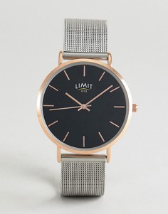 Серебристые часы с сетчатым браслетом и отделкой цвета розового золота Limit - Серебряный