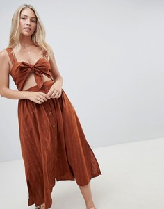 Платье миди Free People - Коричневый
