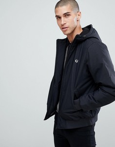 Черная стеганая куртка с капюшоном Fred Perry Brentham - Черный