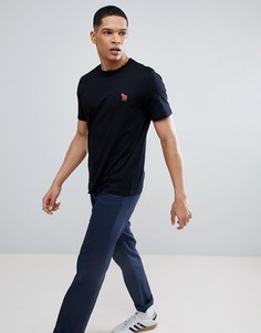 Черная футболка в полоску с вышитым логотипом PS Paul Smith - Черный