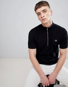 Черная футболка-поло с воротником-стойкой Fred Perry - Черный