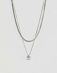 Серебристое ожерелье в несколько рядов ALDO - Серебряный