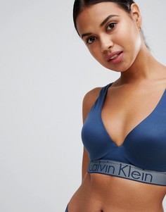 Бюстгальтер пуш-ап с фирменной лентой под грудью Calvin Klein - Темно-синий