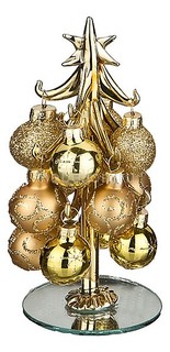 Ель новогодняя с елочными шарами (15 см) ART 594-108
