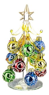 Ель новогодняя с елочными шарами (14.5 см) ART 594-036