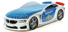Кровать-машина БМВ Полиция с подсветкой дна МебеЛев