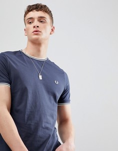 Темно-серая футболка с кантом Fred Perry - Серый