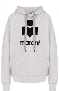 Хлопковый пуловер с капюшоном и логотипом бренда Isabel Marant Etoile