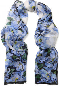Шелковый шарф с цветочным принтом Escada