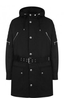 Хлопковая парка на молнии с капюшоном Balmain