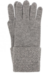 Кашемировые перчатки с отделкой стразами William Sharp