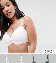 2 кружевных бюстгальтера New Look Maternity - Зеленый