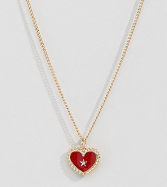 Золотистое эмалевое ожерелье с подвеской-сердечком Liars & Lovers - Золотой