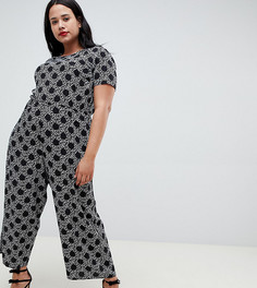 Комбинезон с короткими рукавами и цветочным принтом ASOS DESIGN Curve - Мульти