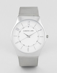 Серебристые часы с белым циферблатом Christin Lars - Серебряный