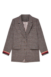 Серый жакет в клетку Laroom