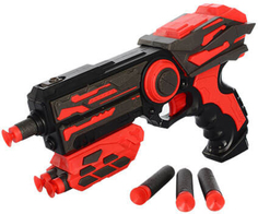 Игрушечное оружие Noname Бластер FJ802 Боевой арсенал с 6 мягкими патронами (черно-красный)