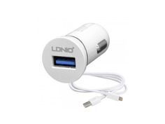 Зарядное устройство LDNIO USB + Lightning 8-pin DL-C12 2.1A White