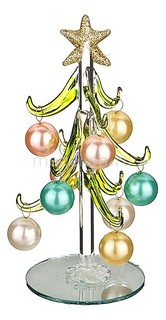 Ель новогодняя с елочными шарами (15 см) ART 594-104