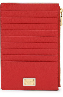Кожаный футляр для кредитных карт с отделением на молнии Dolce & Gabbana