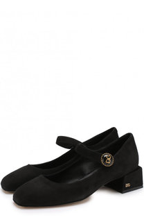 Замшевые туфли с фигурным каблуком Dolce & Gabbana
