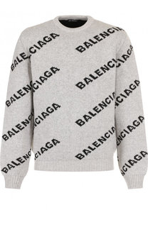 Шерстяной свитер с логотипом бренда Balenciaga