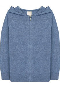 Кардиган из смеси шерсти и вискозы на молнии с капюшоном Kuxo