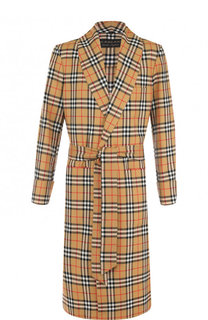 Шерстяное пальто-халат в клетку Vintage Check Burberry