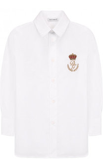 Хлопковая рубашка с вышивкой Dolce & Gabbana