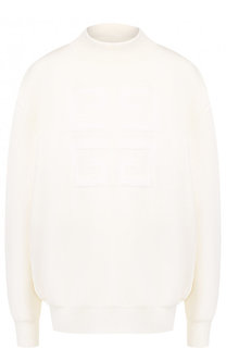 Шерстяной пуловер свободного кроя с воротником-стойкой Givenchy