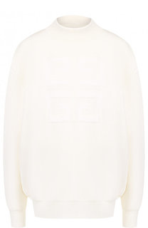 Шерстяной пуловер свободного кроя с воротником-стойкой Givenchy